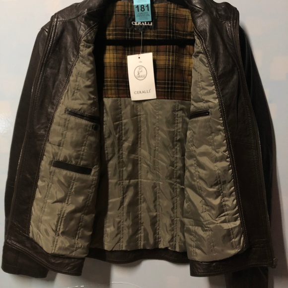 Ceralli Genuine Leather Bomber Jacket 